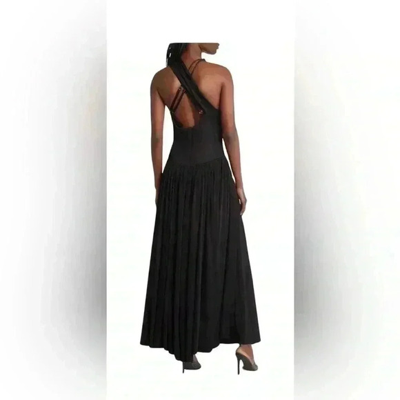 NEW Harbison Moonbeam Cutout Black Jersey Maxi Dress XL. - Picture 2 of 14